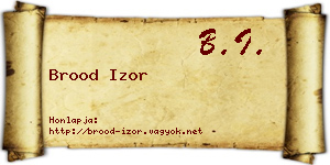 Brood Izor névjegykártya
